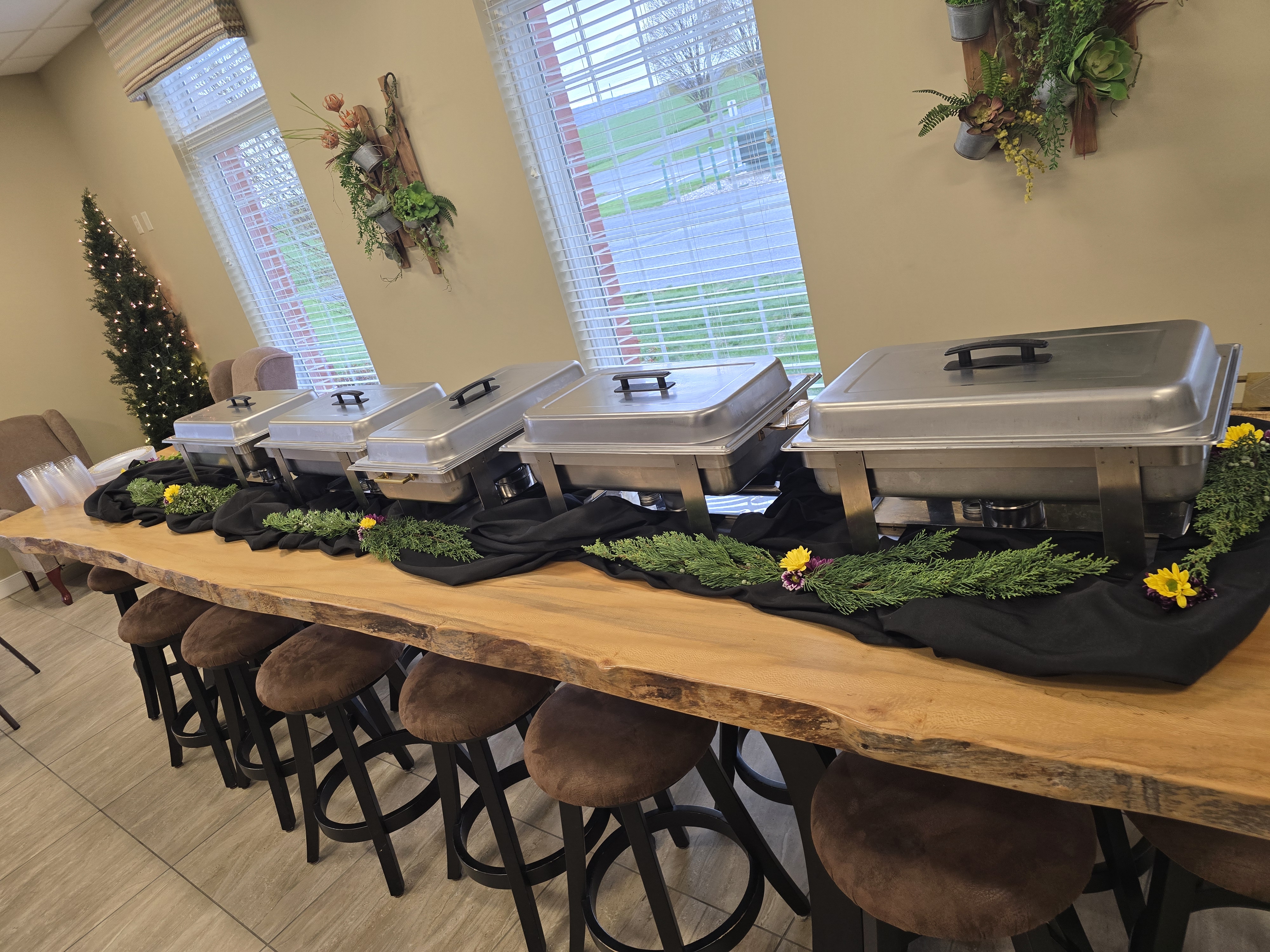 Chafing Dishes Angled - Wadadli Flare Catering