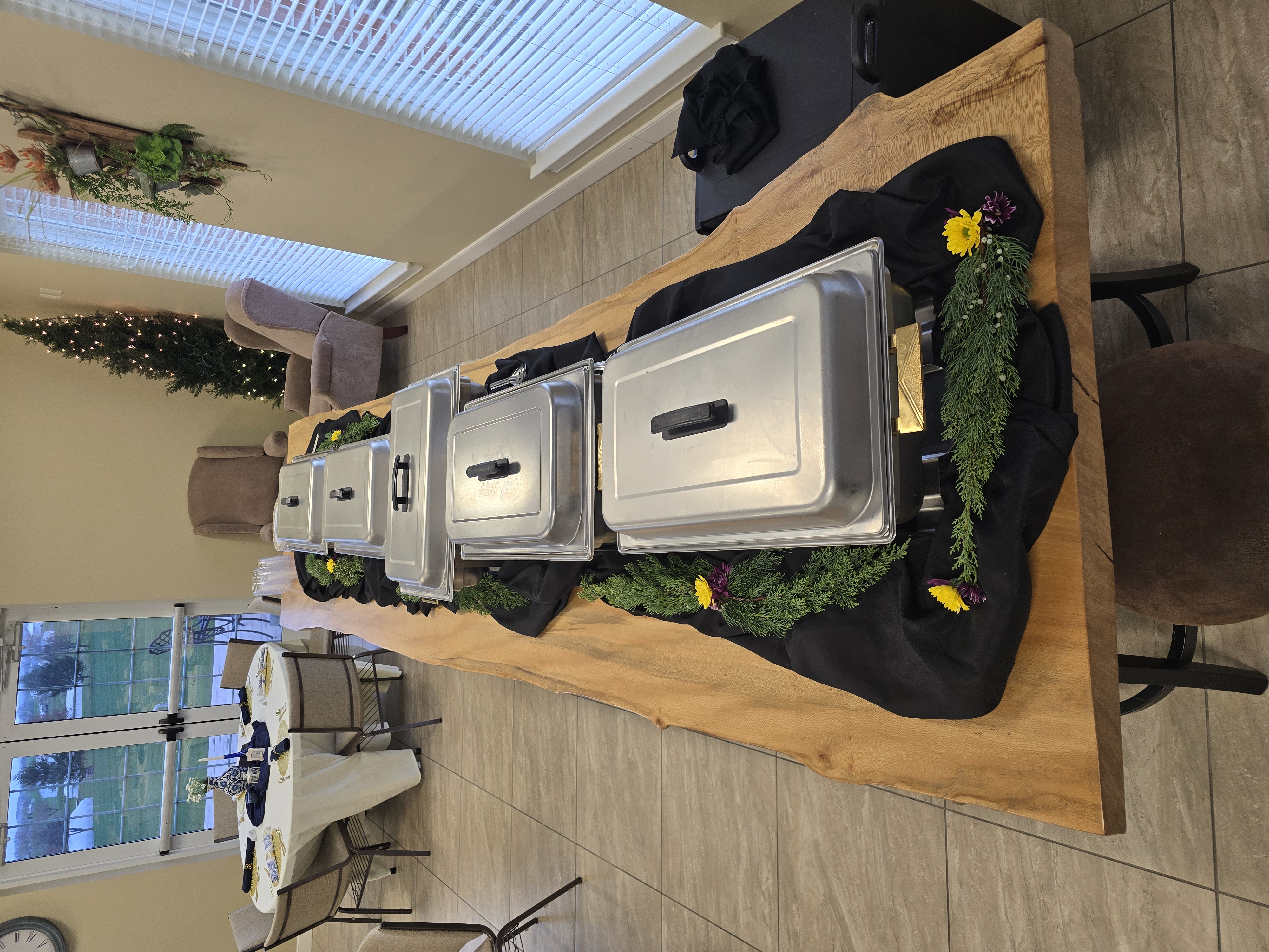 Chafing Dishes On Table - Wadadli Flare Catering