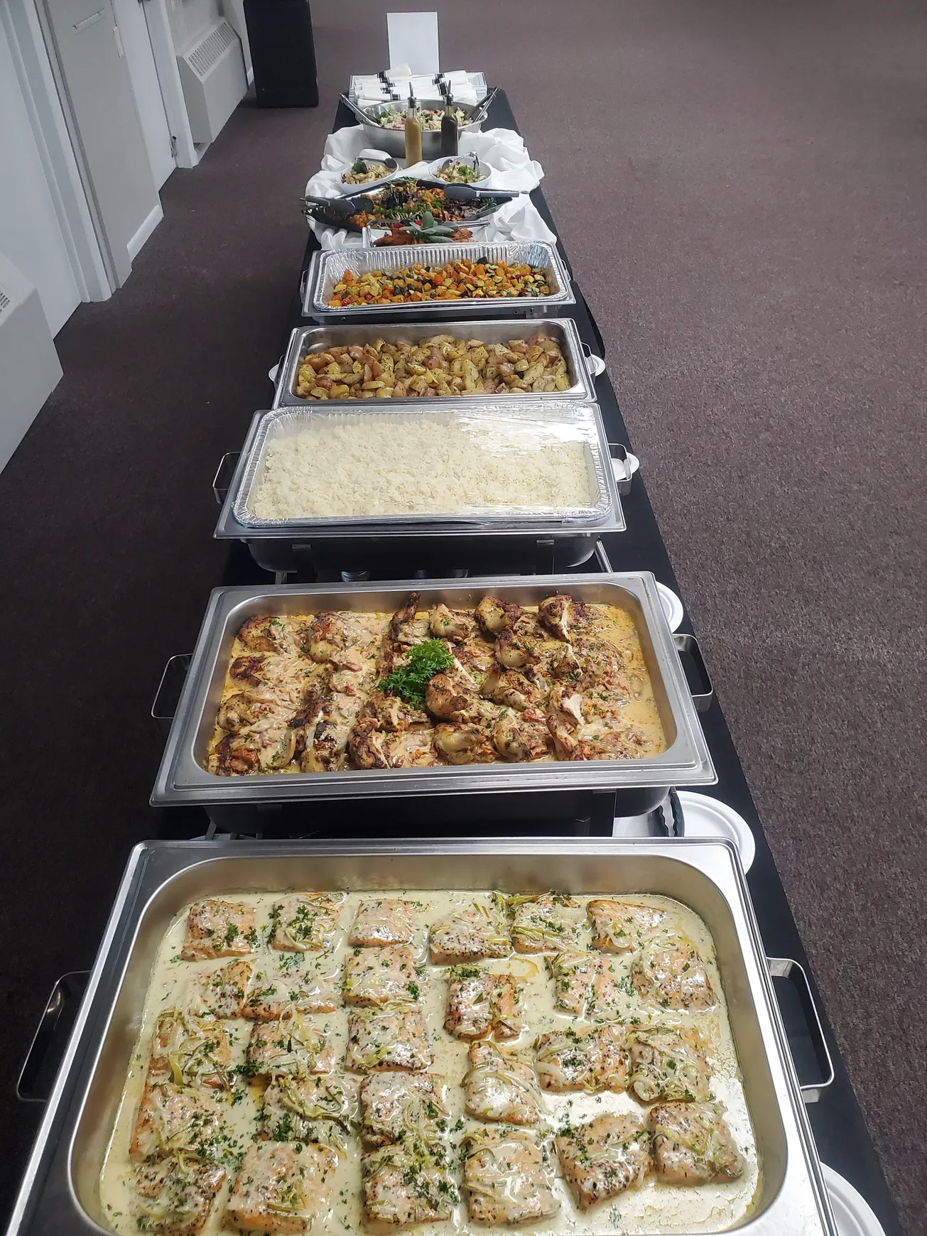 Professional buffet setup